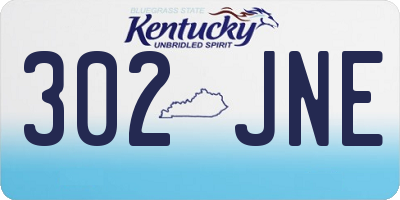 KY license plate 302JNE