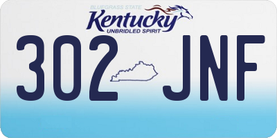 KY license plate 302JNF