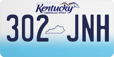 KY license plate 302JNH