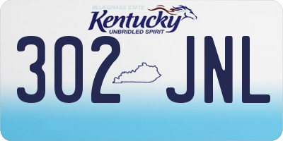 KY license plate 302JNL
