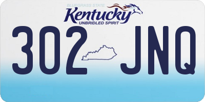 KY license plate 302JNQ