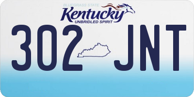 KY license plate 302JNT