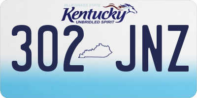 KY license plate 302JNZ