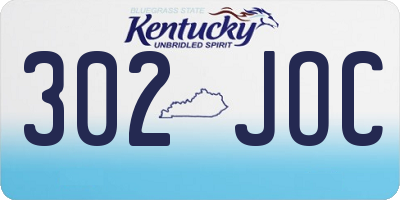 KY license plate 302JOC
