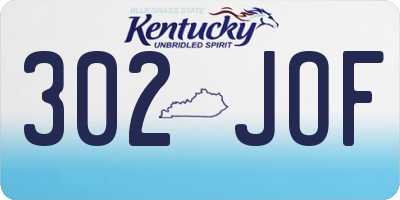 KY license plate 302JOF