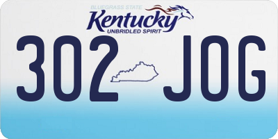KY license plate 302JOG