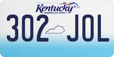 KY license plate 302JOL