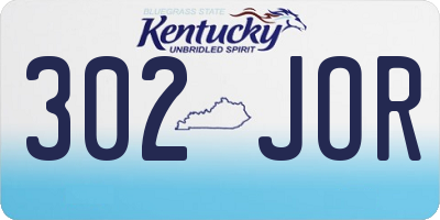 KY license plate 302JOR
