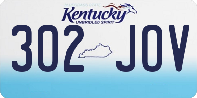 KY license plate 302JOV