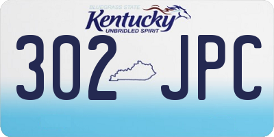 KY license plate 302JPC