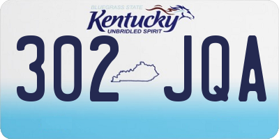 KY license plate 302JQA