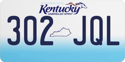 KY license plate 302JQL