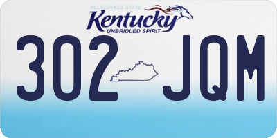 KY license plate 302JQM