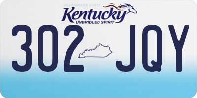 KY license plate 302JQY