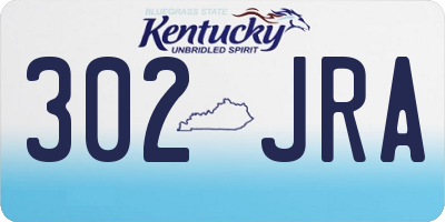 KY license plate 302JRA