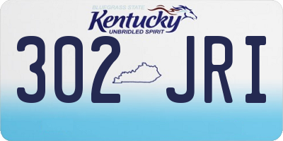KY license plate 302JRI