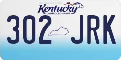 KY license plate 302JRK