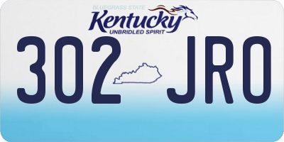 KY license plate 302JRO