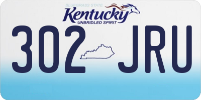 KY license plate 302JRU