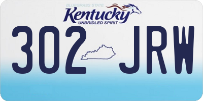 KY license plate 302JRW