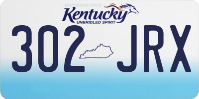KY license plate 302JRX