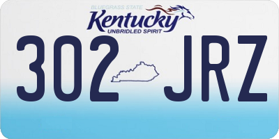 KY license plate 302JRZ