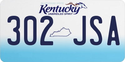 KY license plate 302JSA