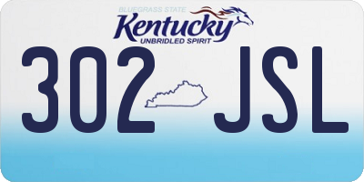 KY license plate 302JSL