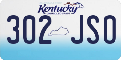 KY license plate 302JSO