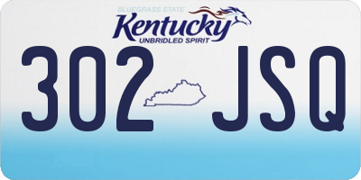 KY license plate 302JSQ