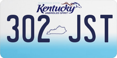 KY license plate 302JST