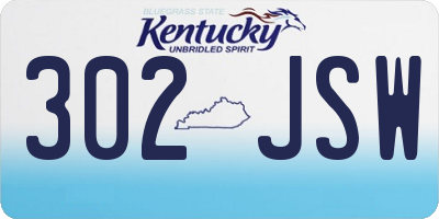 KY license plate 302JSW