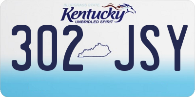 KY license plate 302JSY