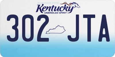 KY license plate 302JTA