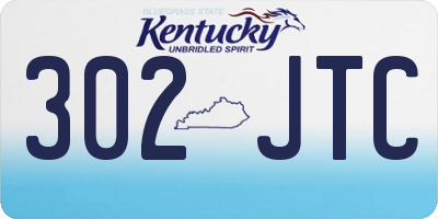 KY license plate 302JTC