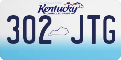 KY license plate 302JTG