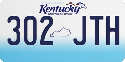 KY license plate 302JTH