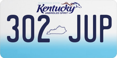 KY license plate 302JUP
