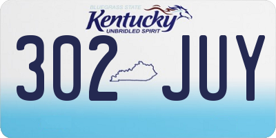 KY license plate 302JUY