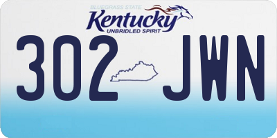 KY license plate 302JWN