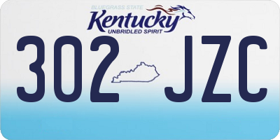 KY license plate 302JZC
