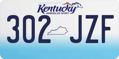 KY license plate 302JZF