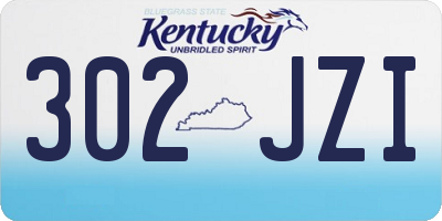KY license plate 302JZI