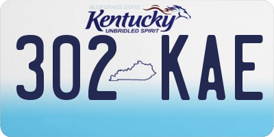 KY license plate 302KAE