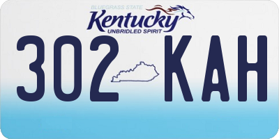 KY license plate 302KAH