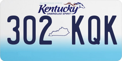 KY license plate 302KQK