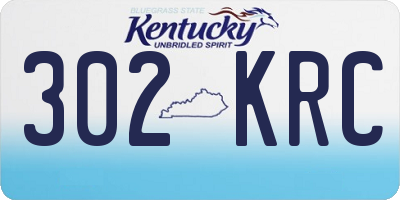 KY license plate 302KRC