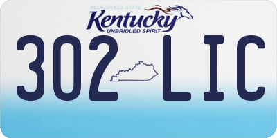 KY license plate 302LIC