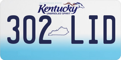 KY license plate 302LID