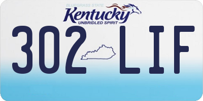 KY license plate 302LIF